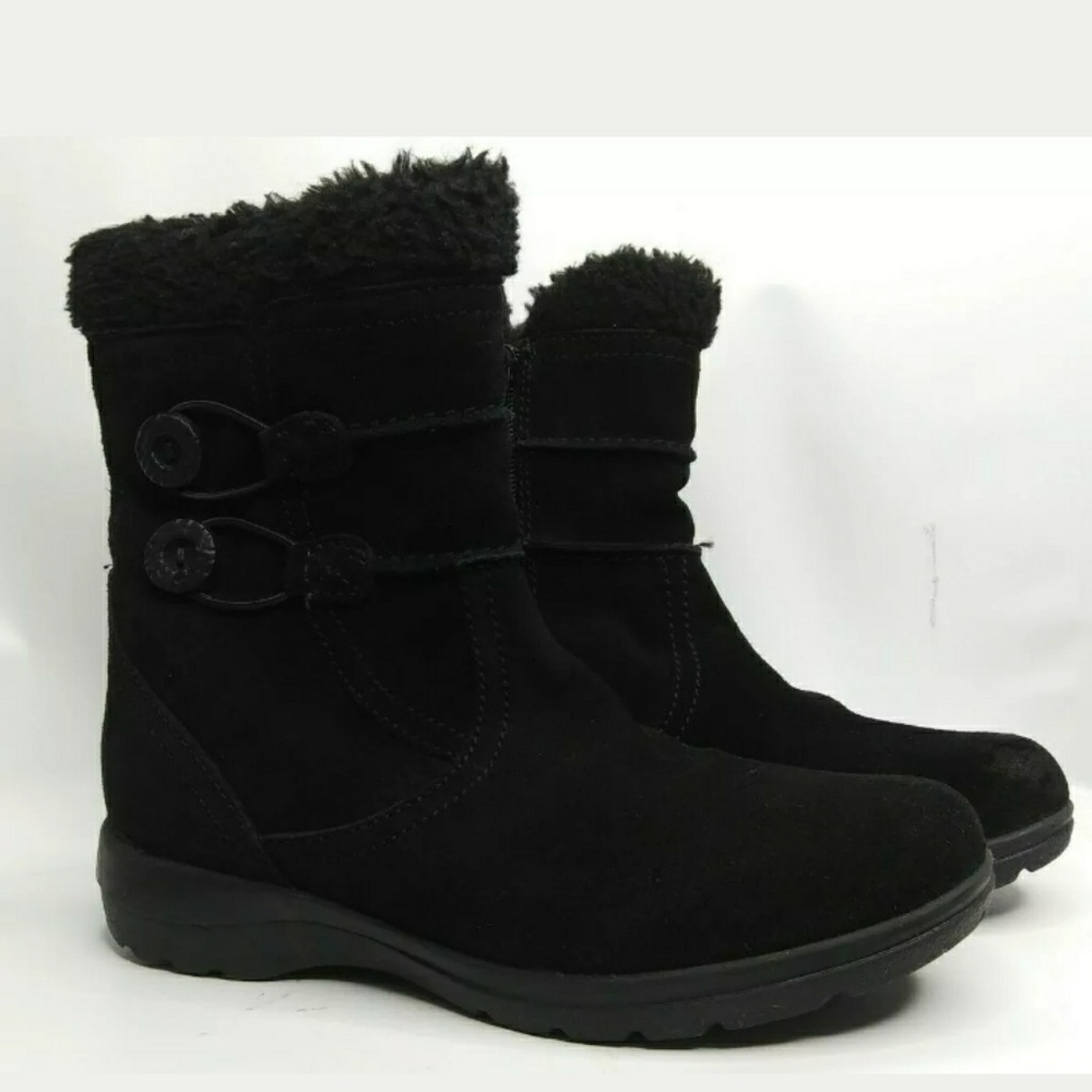  Clarks Bendables Suede Zip Buttons Fleece Lining